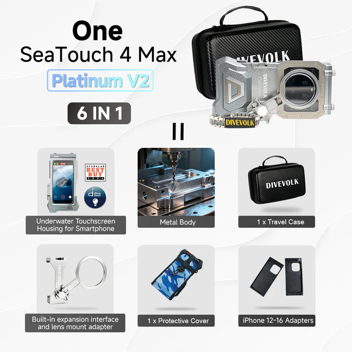 CARCASA DIVEVOLK SEATOUCH 4 MAX – PLATINUM V2 – Compatible con iPhone 16/17 Series - Imagen 4